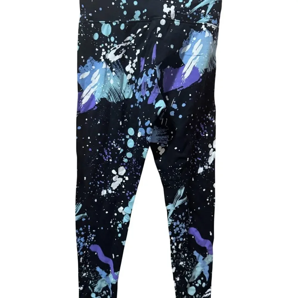 Justice Black and Purple Splatter Leggings ❤️